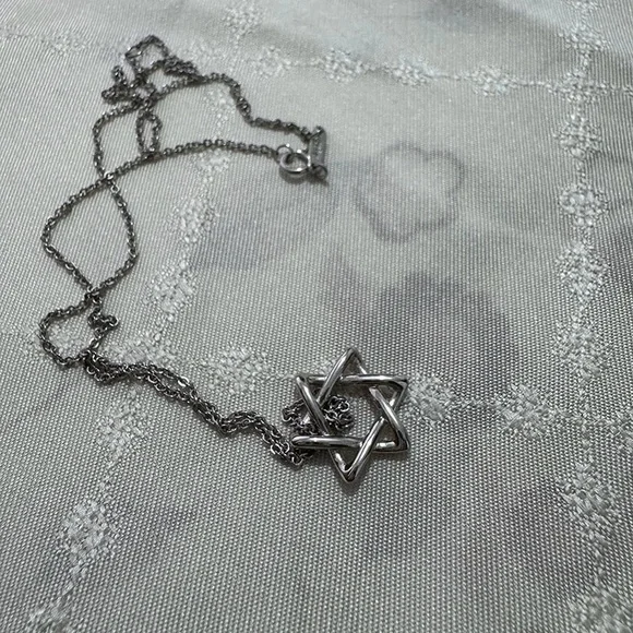 Tiffany & Co Sterling Silver Six-Pointed Star Necklace Pendant